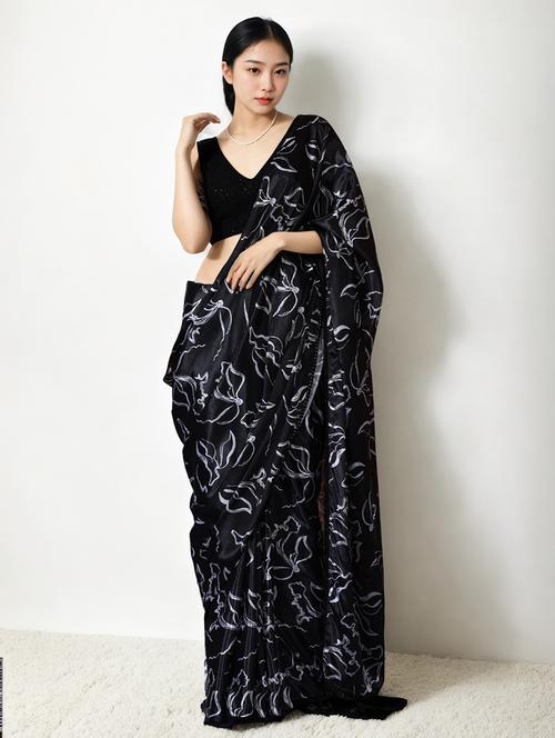 women printed casual wear saree with blouse - 22076080 - Very Small Image - 1