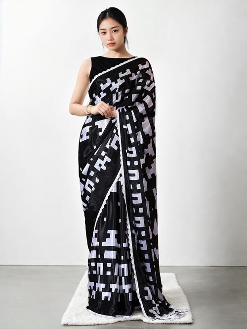 women printed casual wear saree with blouse - 22076085 - Very Small Image - 1