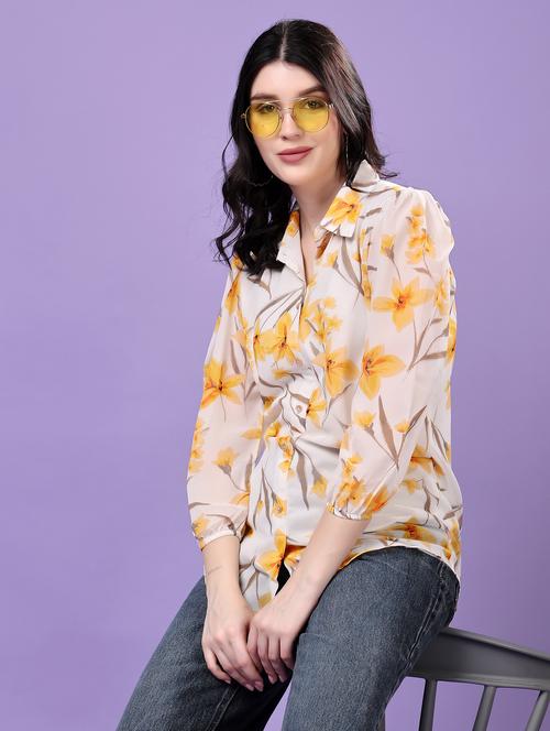 multi colored georgette regular shirt - 22077613 - Very Small Image - 1