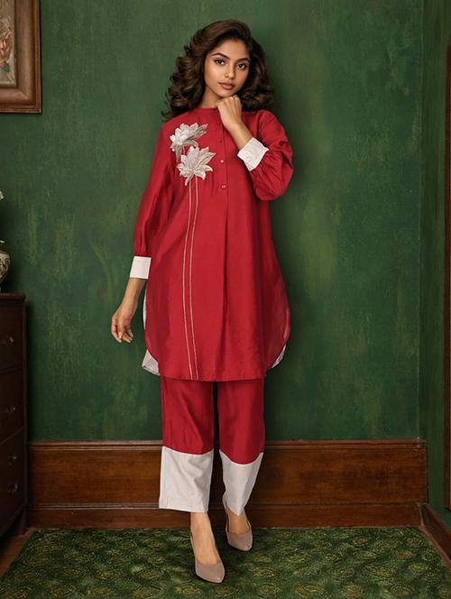 women three quarter sleeve ethnic co-ord set - 22079913 - Very Small Image - 1