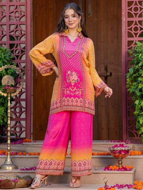 women printed long sleeve ethnic co-ord set - 22079916 - Very Small Image - 1