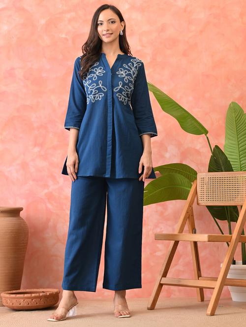 women three quarter sleeve ethnic co-ord set - 22082476 - Very Small Image - 1