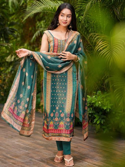 women printed sleeveless kurta pant with dupatta set - 22084534 - Very Small Image - 1
