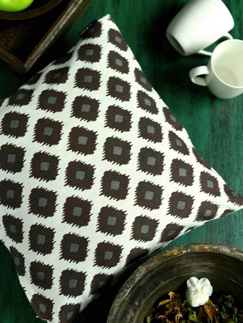 brown ikat diamond print cushion - 23000 - Very Small Image - 1