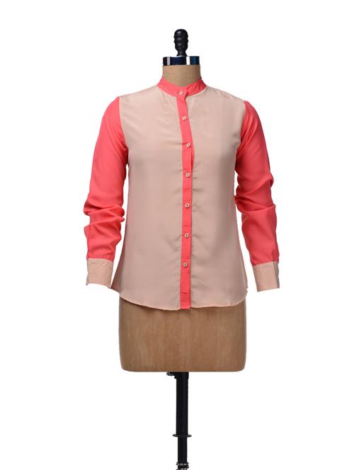 color block crepe shirt - 27946 - Very Small Image - 1
