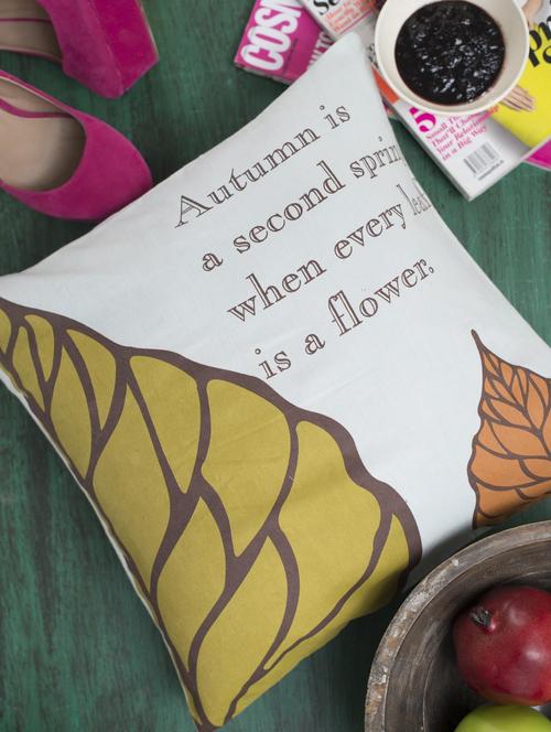 autumn leaves print cushion cover - 30009 - Very Small Image - 1