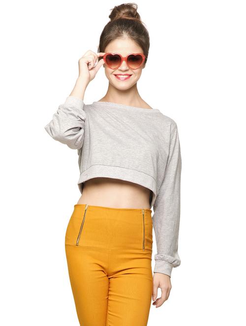 boat neck boxy crop top - 32118 - Very Small Image - 1