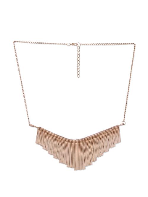 Stylish Gold Fringe Necklace - 32139 - Very Small Image - 1