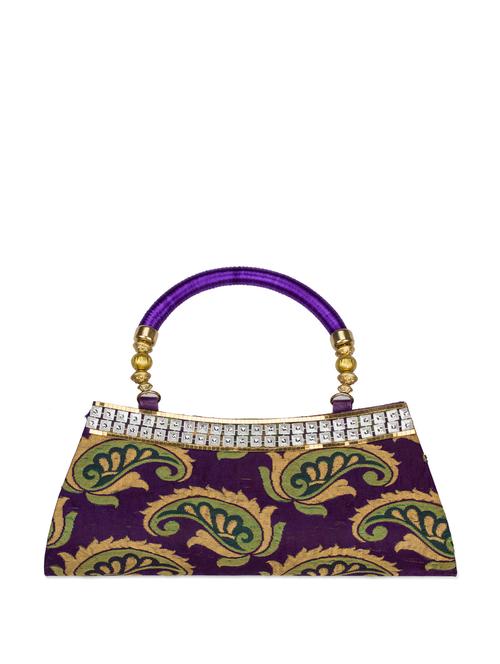 blue studded clutch with handle - 37458 - Very Small Image - 1