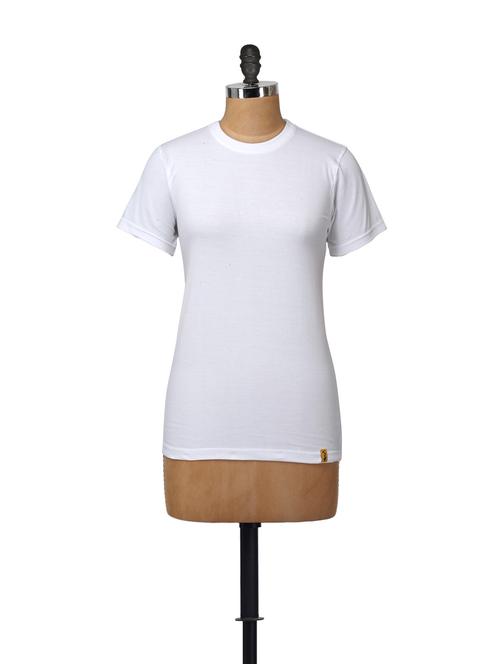 basic white round neck tee - 43902 - Very Small Image - 1