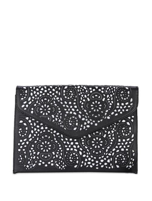 oversized black cutwork clutch - 44923 - Very Small Image - 1