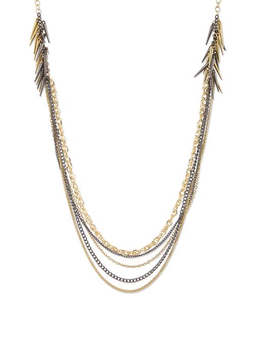 spike embellished layered necklace - 46128 - Very Small Image - 1