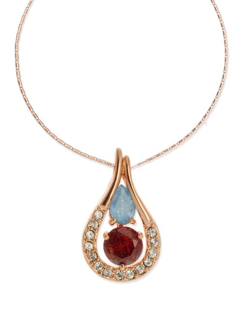 drop pendant rose gold necklace - 47288 - Very Small Image - 1