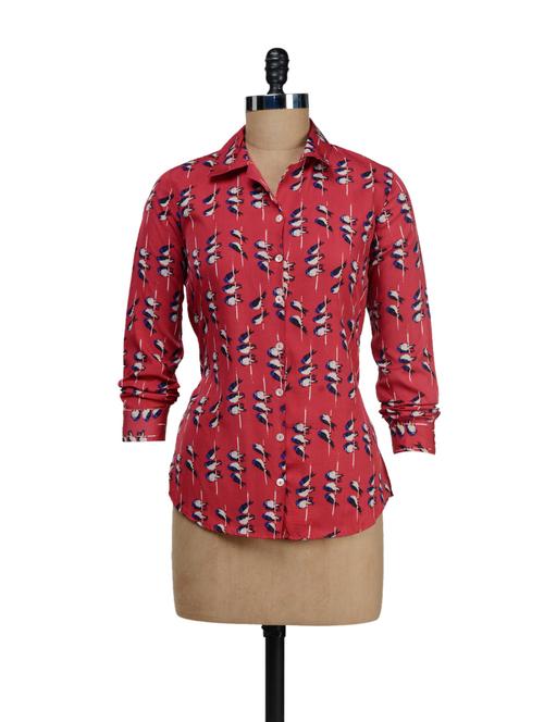 bird print pink shirt - 48350 - Very Small Image - 1