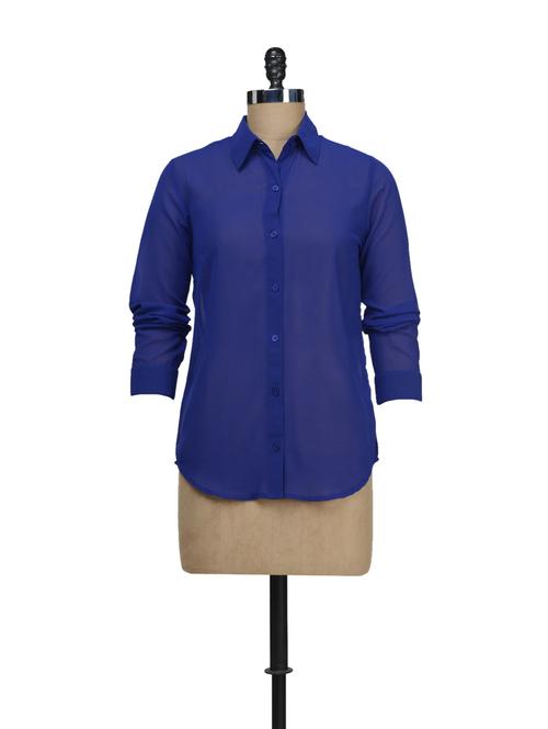 blue georgette transparent top - 49160 - Very Small Image - 1
