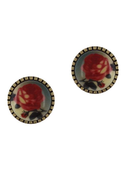 vintage rose earring - 49720 - Very Small Image - 1