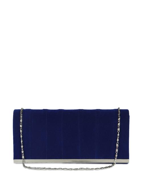 Velvet Party Clutch With Silver Handle - 50621 - Very Small Image - 1