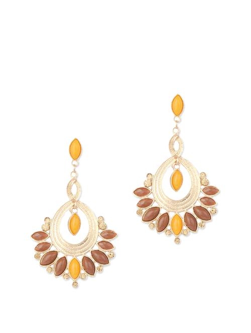 stunning brown and yellow earrings - 51273 - Very Small Image - 1