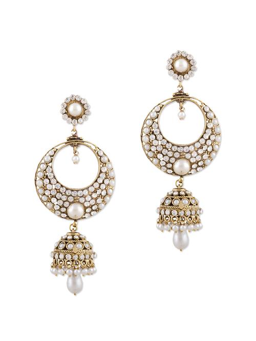 pearl drop studded earrings - 52836 - Very Small Image - 1