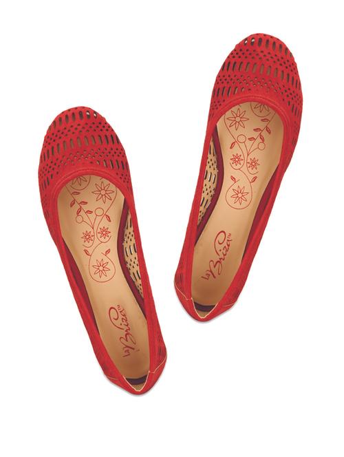 Brick Red slip on Ballerinas - 55194 - Very Small Image - 1