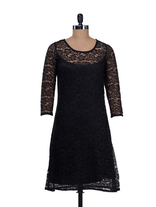 elegant black net dress - 55459 - Very Small Image - 1