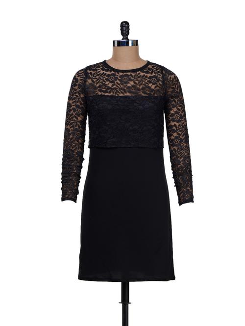 floral laced mesh sheath dress - 55460 - Very Small Image - 1