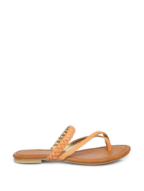 orange braided flat sandals - 56005 - Very Small Image - 1