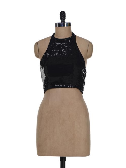 sparkling black sequined blouse - 56031 - Very Small Image - 1