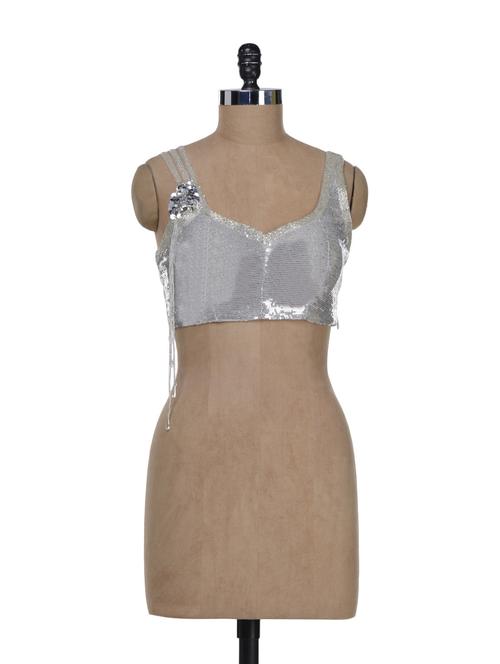 sparkling silver glitter blouse - 56034 - Very Small Image - 1