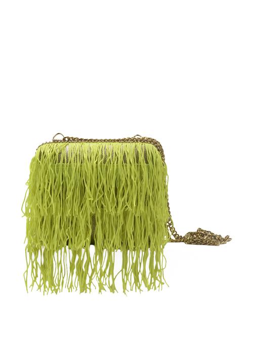 neon green nylon fringed clutch - 56550 - Very Small Image - 1
