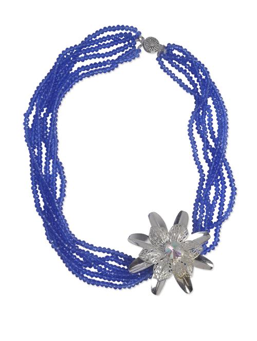 Royal Blue Beads Necklace - 56676 - Very Small Image - 1