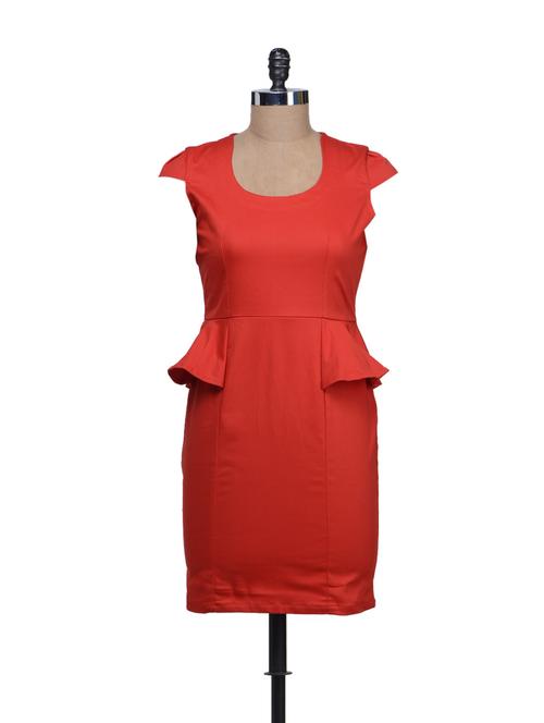elegant red peplum dress - 56954 - Very Small Image - 1