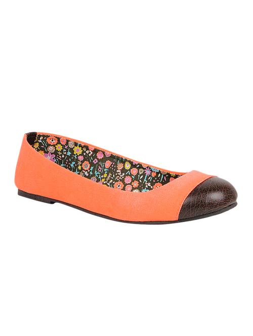 neon orange & brown ballet flats - 58153 - Very Small Image - 1