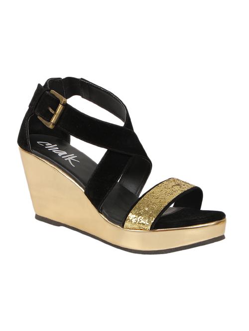 gold & black superstar wedges - 58181 - Very Small Image - 1