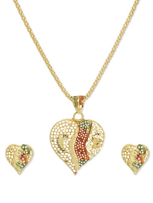 heart shaped pendant set - 58268 - Very Small Image - 1