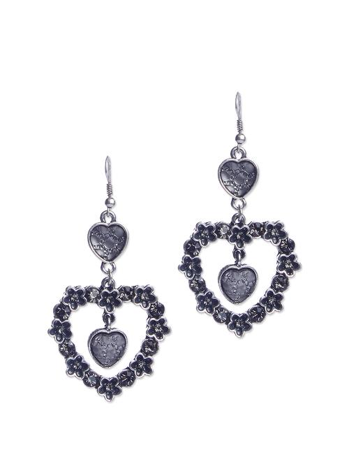 Silver Hearty Earrings - 58736 - Very Small Image - 1