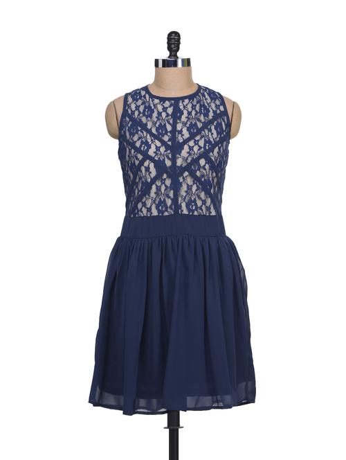 lace navy blue dress - 60880 - Very Small Image - 1