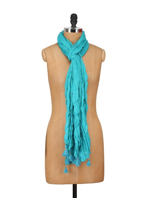 shimmery blue dupatta - 61440 - Very Small Image - 1
