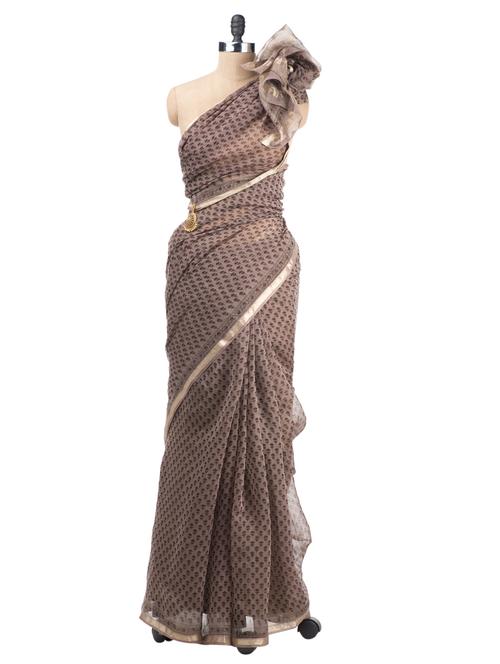 block printed chanderi saree - 615 - Very Small Image - 1
