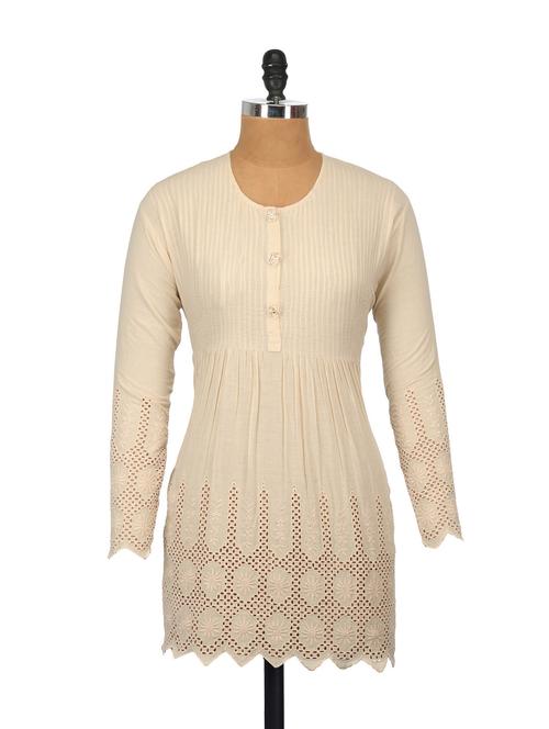 Elegant Beige Kurti - 61772 - Very Small Image - 1