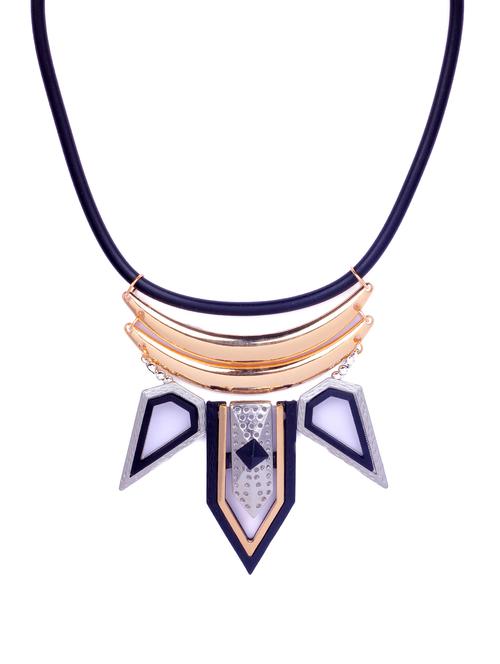 gold & black statement necklace - 62094 - Very Small Image - 1