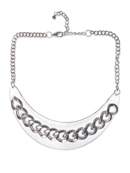 chunky silver chain necklace - 62115 - Very Small Image - 1