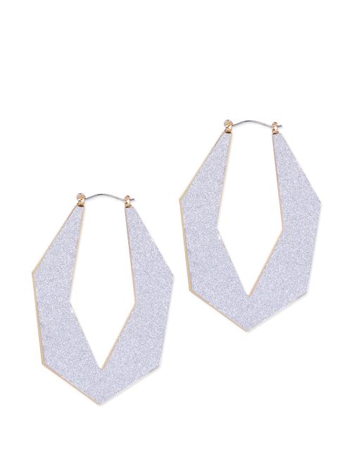 shimmering silver geometric earrings - 62130 - Very Small Image - 1