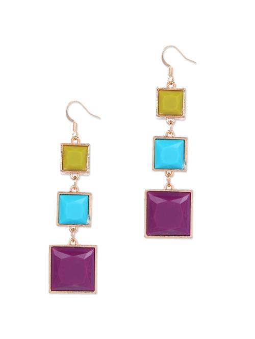 multicolored square stone danglers - 62194 - Very Small Image - 1