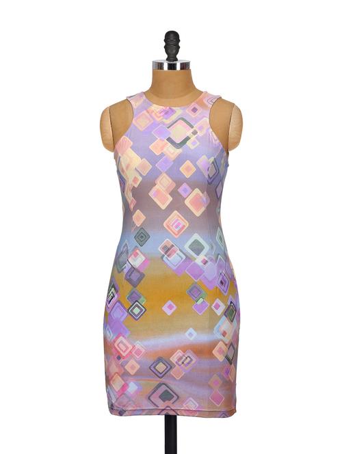purple print playful dress - 62757 - Very Small Image - 1