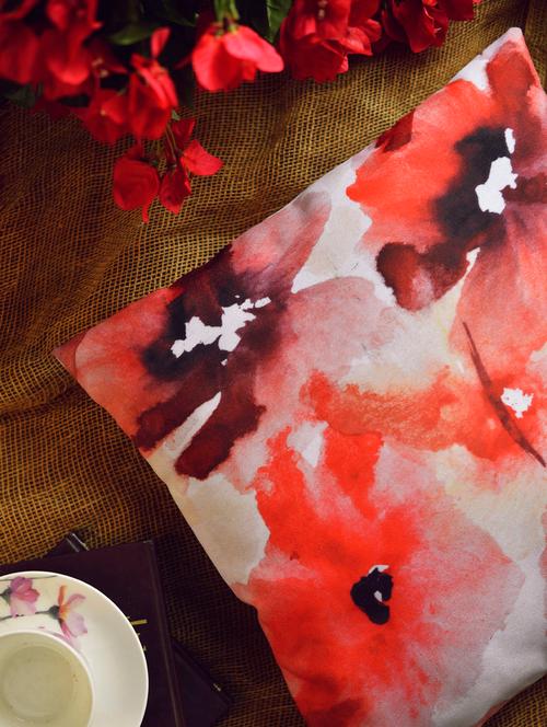 multicolored floral digital print cushion cover - 64259 - Very Small Image - 1