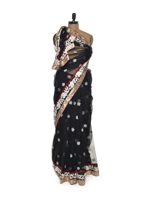 gorgeous black diva saree - 64938 - Very Small Image - 1