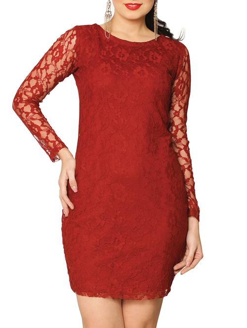 floral laced zipper bodycon dresses - 65970 - Very Small Image - 1