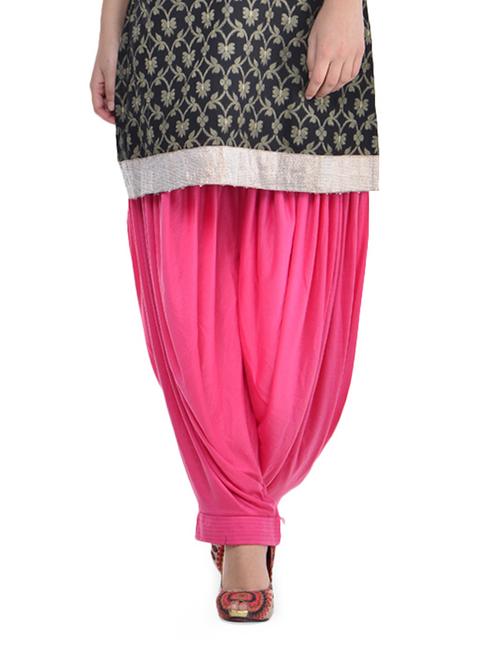 fuschia knitted patiala salwar - 69485 - Very Small Image - 1