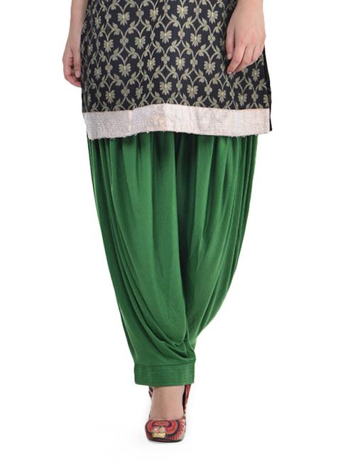 green cotton patiala salwar - 69497 - Very Small Image - 1